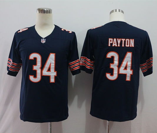 Men's Chicago Bears Walter Payton #34 Navy Game Retired Player Jersey