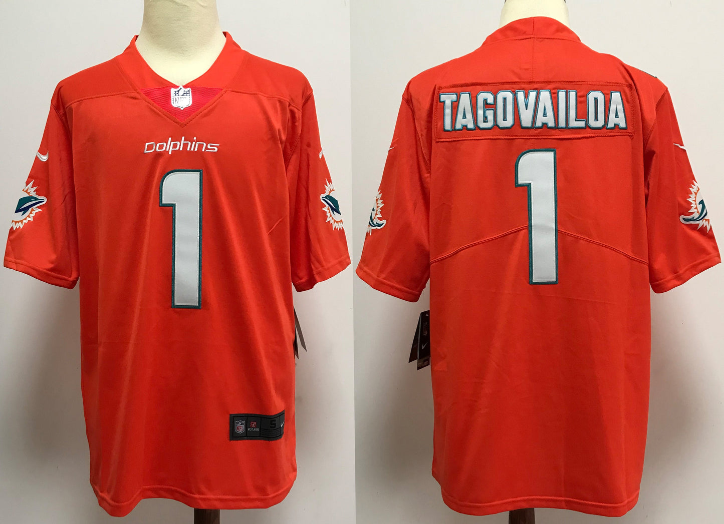 Men's Miami Dolphins Tua Tagovailoa #1 Orange Aqua Legend Jersey