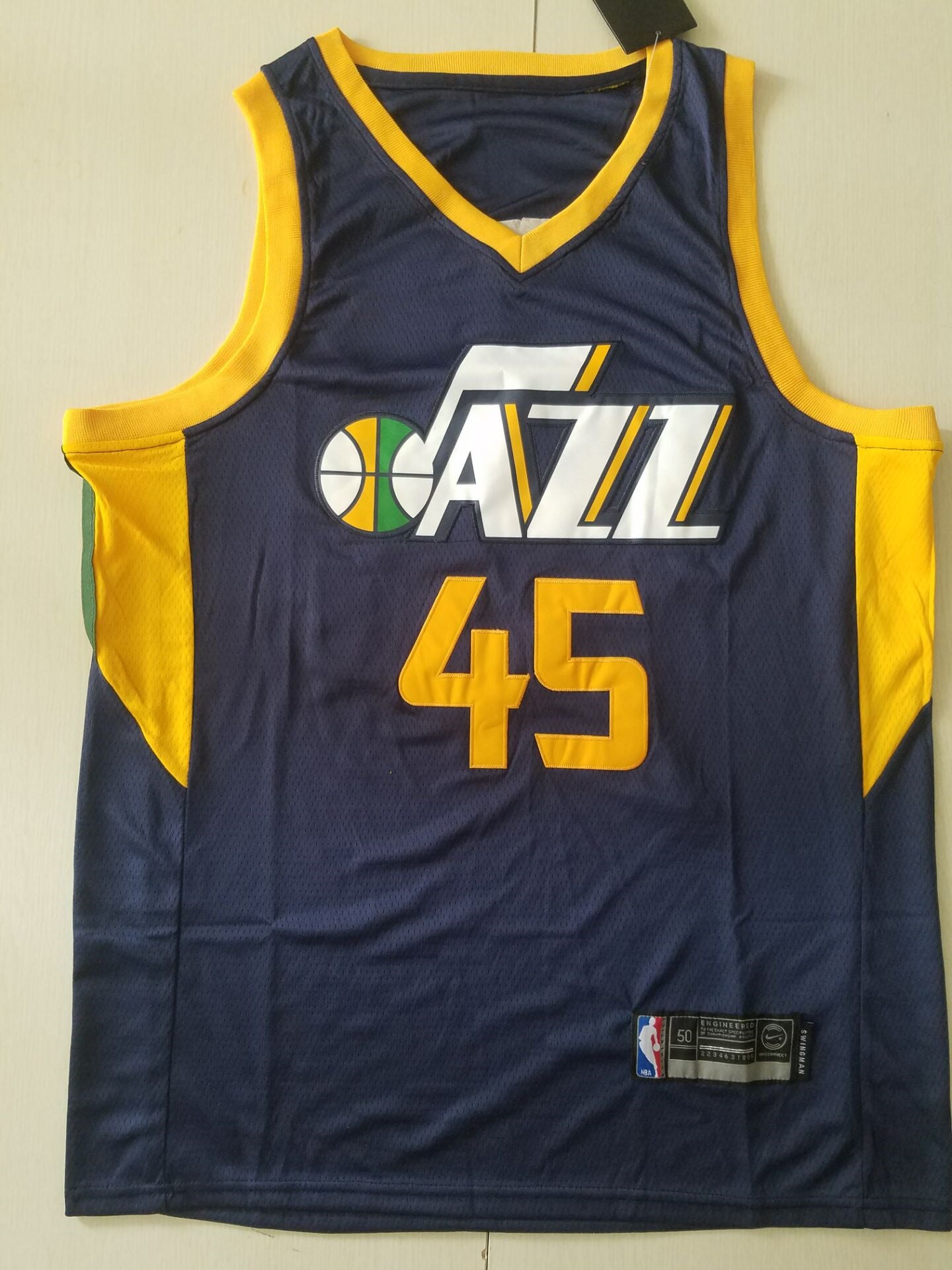 Men's Utah Jazz Donovan Mitchell #45 Navy Replica Swingman Jersey