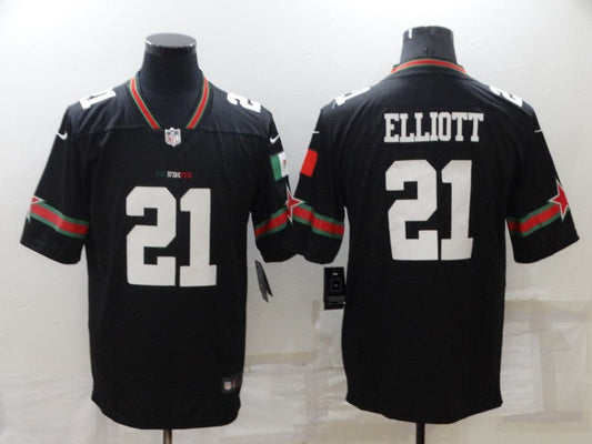 Men's Dallas Cowboys #21 Ezekiel Elliott Black Player Game Jersey