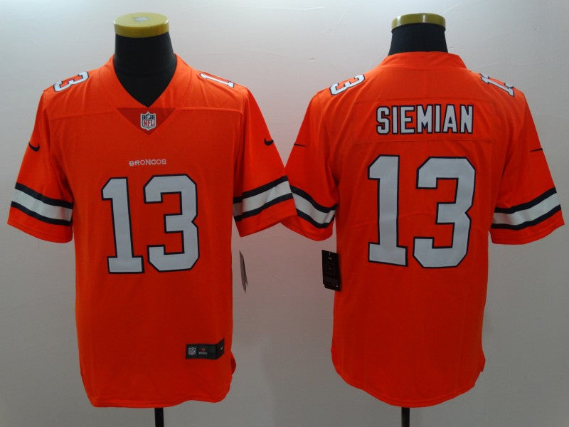 Men's Denver Broncos Trevor Siemian #13 Orange Game Player Jersey