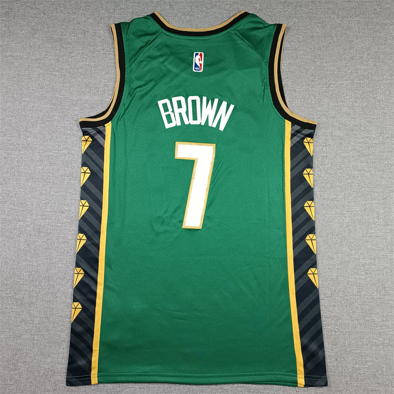 Men's Boston Celtics Jaylen Brown #7 Green 2022/23 Swingman Jersey - City Edition