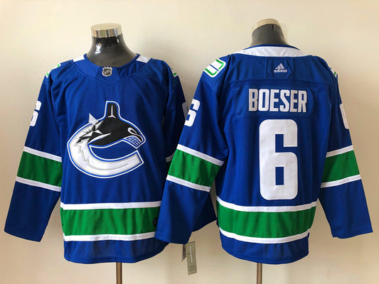 Men's Vancouver Canucks Brock Boeser #6 Blue Home Breakaway Jersey