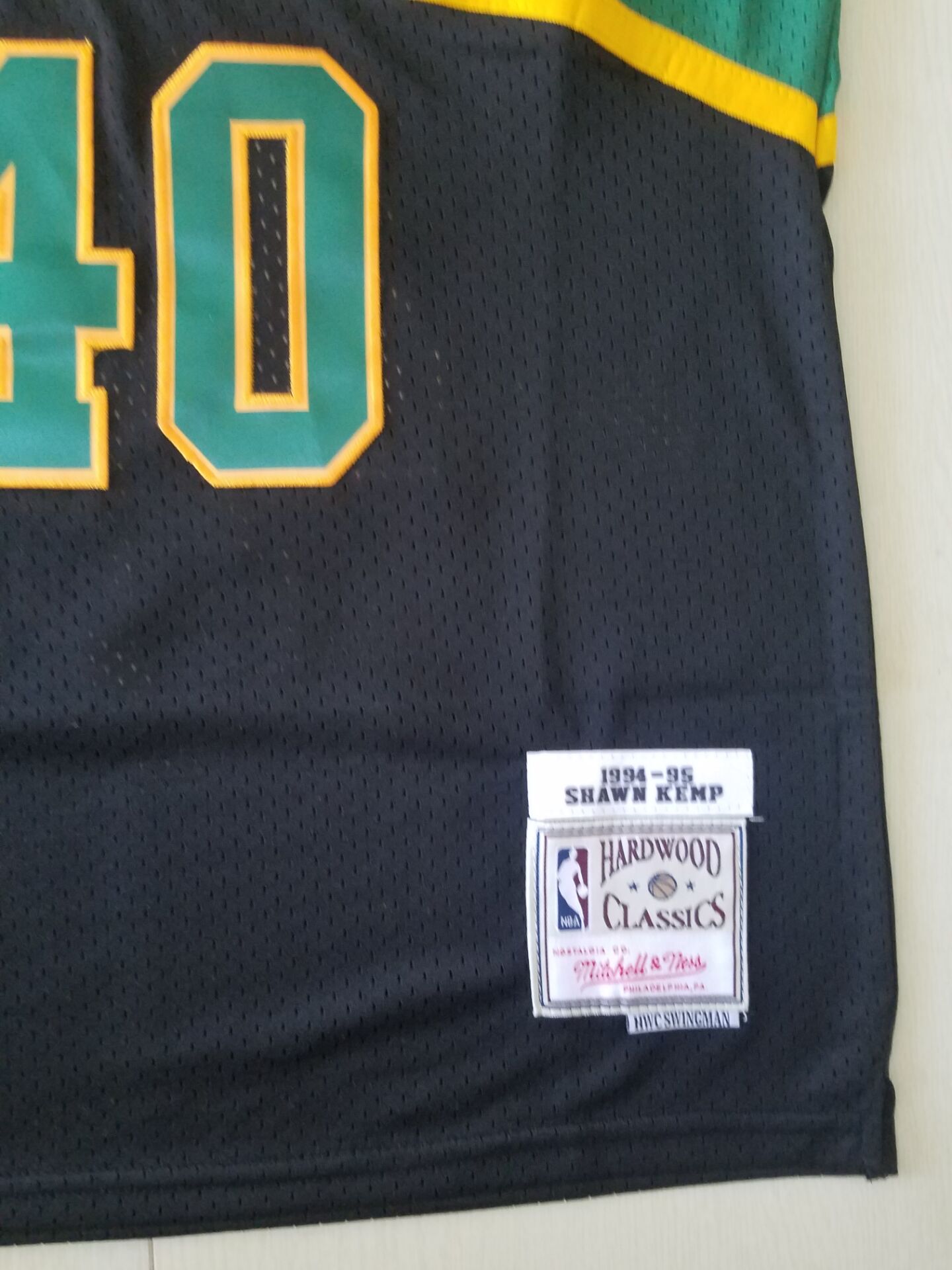 Men's Seattle Supersonics Shawn Kemp #40 Black Throwback Swingman Jersey