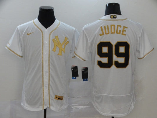 Men's New York Yankees Aaron Judge #99 White Replica Game Jersey