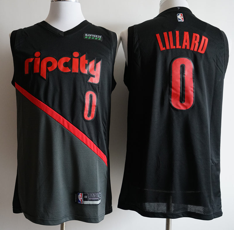 Men's Portland Trail Blazers Damian Lillard #0 NBA Black Swingman Jersey