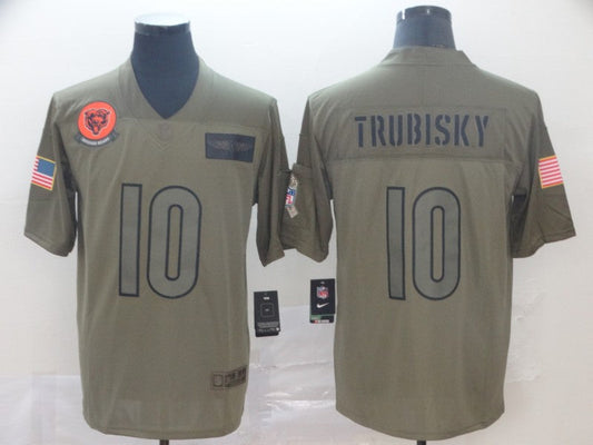 Men's Chicago Bears Mitch Trubisky #10 Brown Game Jersey