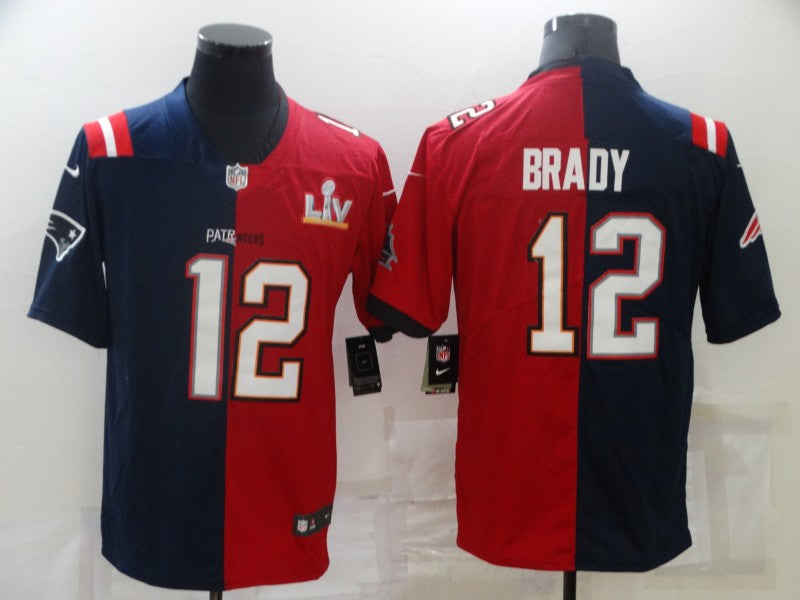 Men's New England Patriots Tom Brady #12 Navy/Red Game Jersey