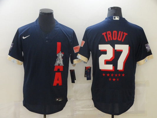 Men's Los Angeles Angels Mike Trout #27 ALL STAR Navy Jersey