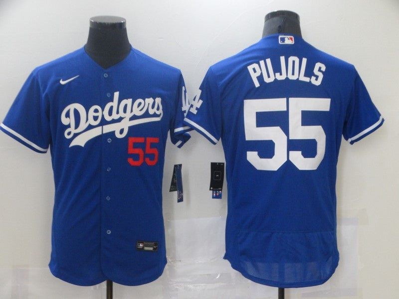 Men's Los Angeles Dodgers Albert Pujols #55 Blue Replica Baseball Jersey