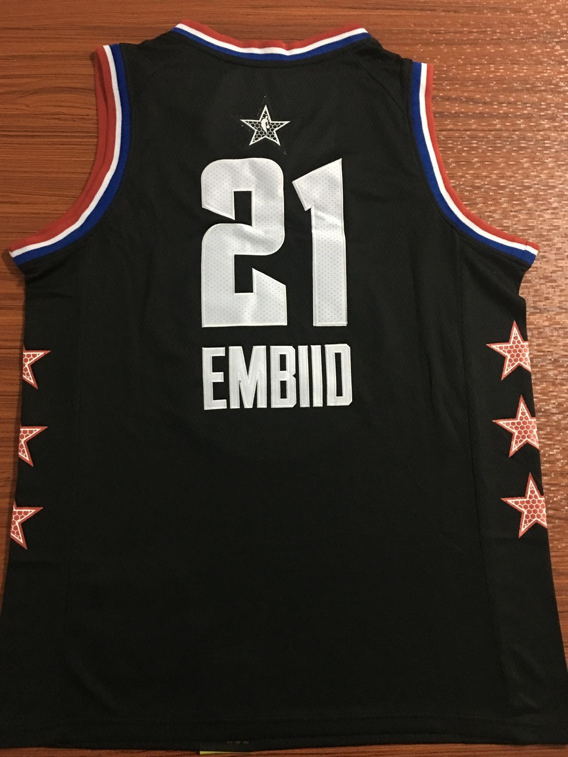 Men's Philadelphia 76ers Joel Embiid #21 NBA Black Replica Jersey