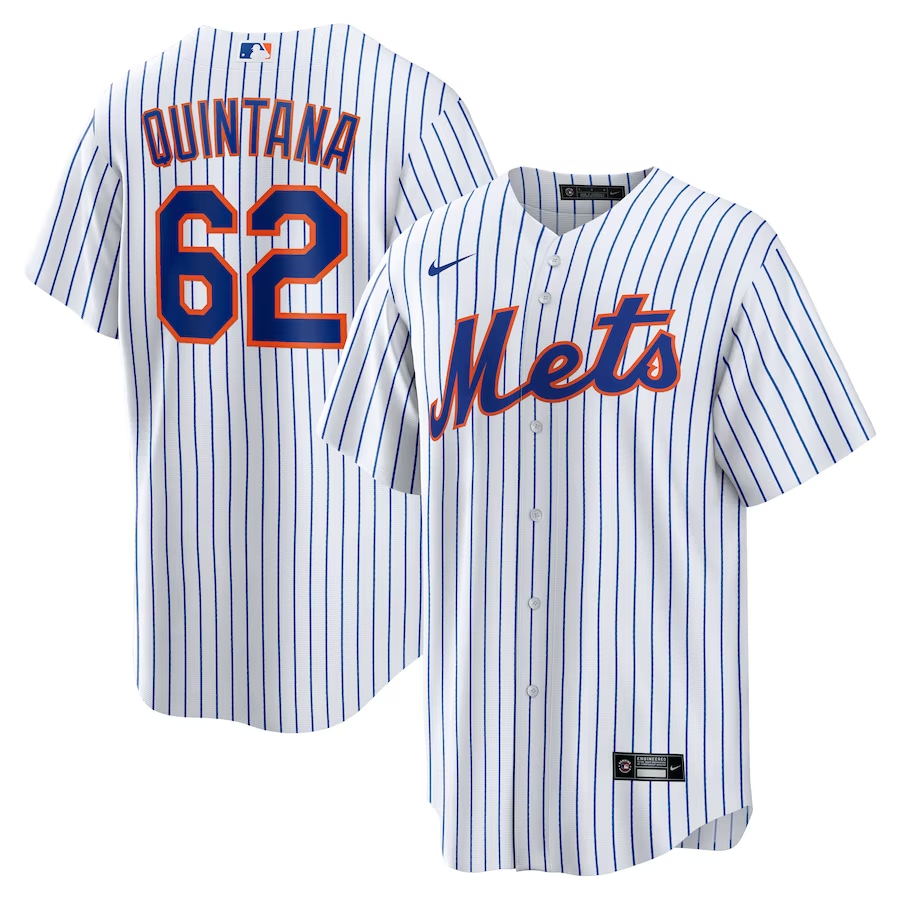 Men's New York Mets Jose Quintana #62 White Home Replica Player Jersey