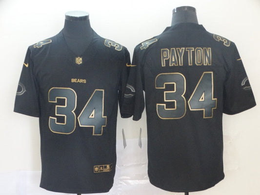 Men's Chicago Bears #34 Walter Payton Black Game Player Jersey