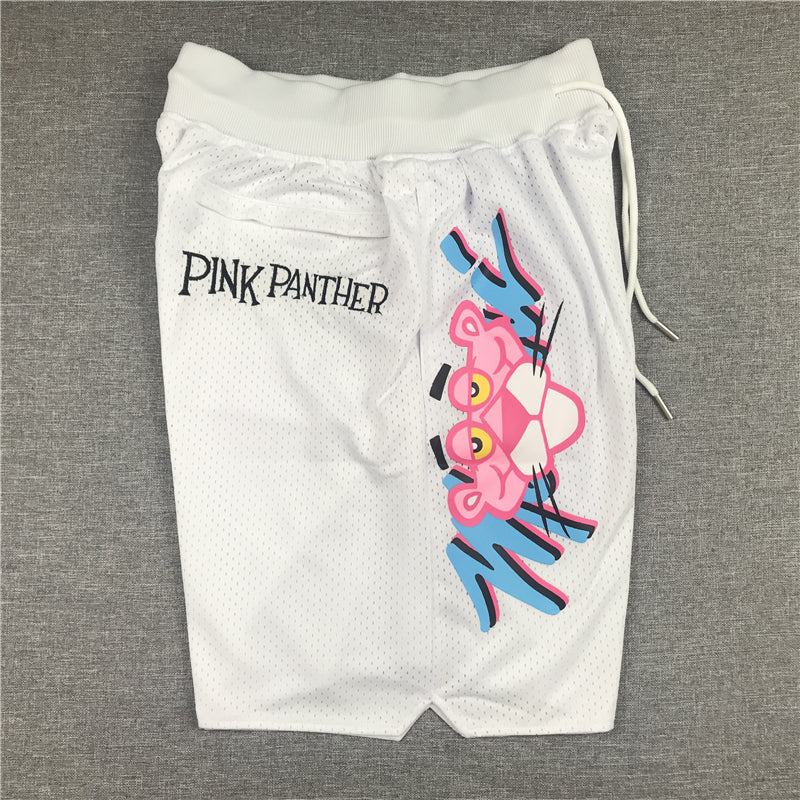 Men's Miami Heat Pink Panther White Basketball Shorts