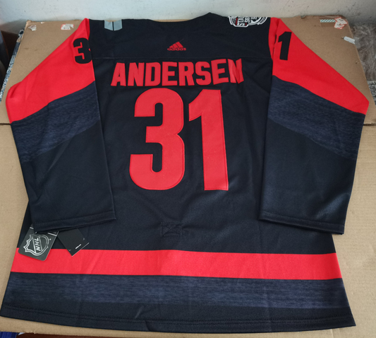 Men's Carolina Hurricanes Frederik Andersen #31 Black Player Game Jersey