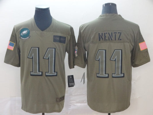 Men's Philadelphia Eagles Carson Wentz #11 Brown Team Game Jersey