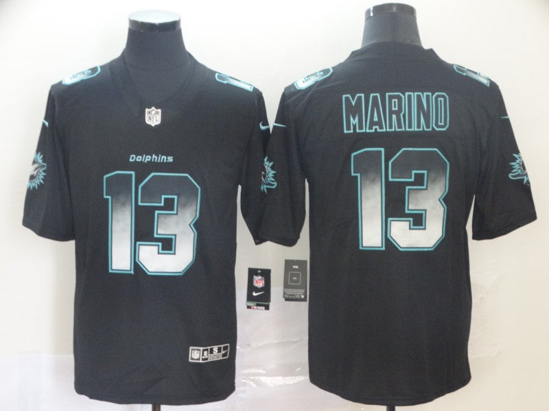 Men's Miami Dolphins #13 Dan Marino Black Authentic Game Jersey