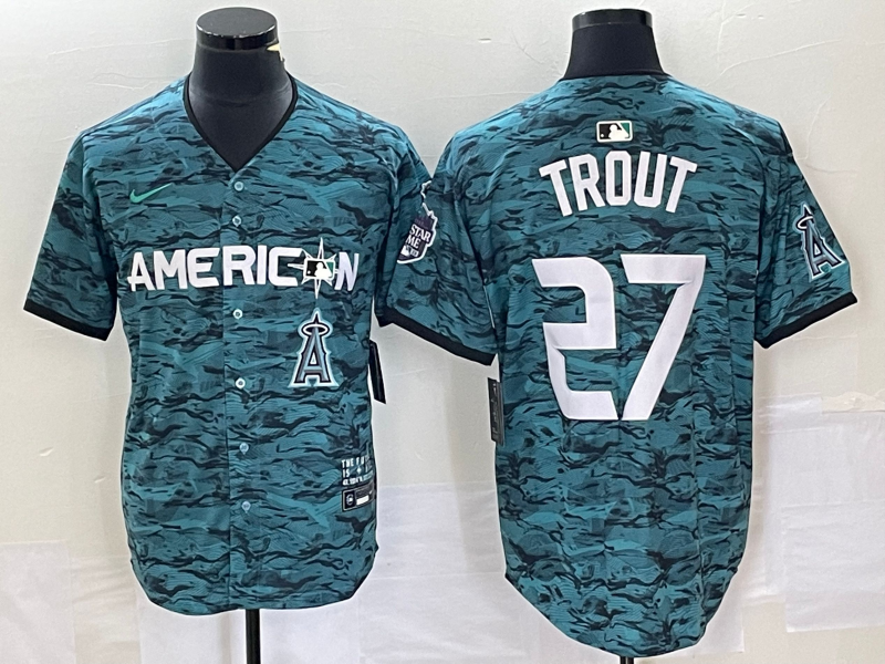 Men's Los Angeles Angels Mike Trout #27 American League Teal 2023 MLB All-Star Game Limited Jersey