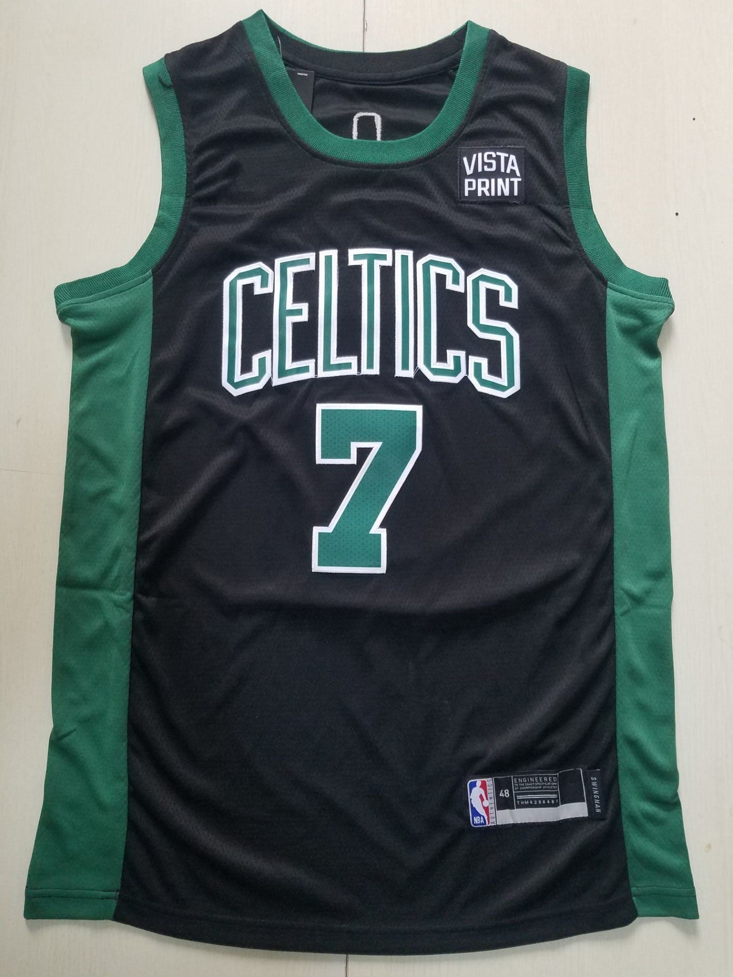 Men's Boston Celtics Jaylen Brown #7 NBA Black Replica Jersey