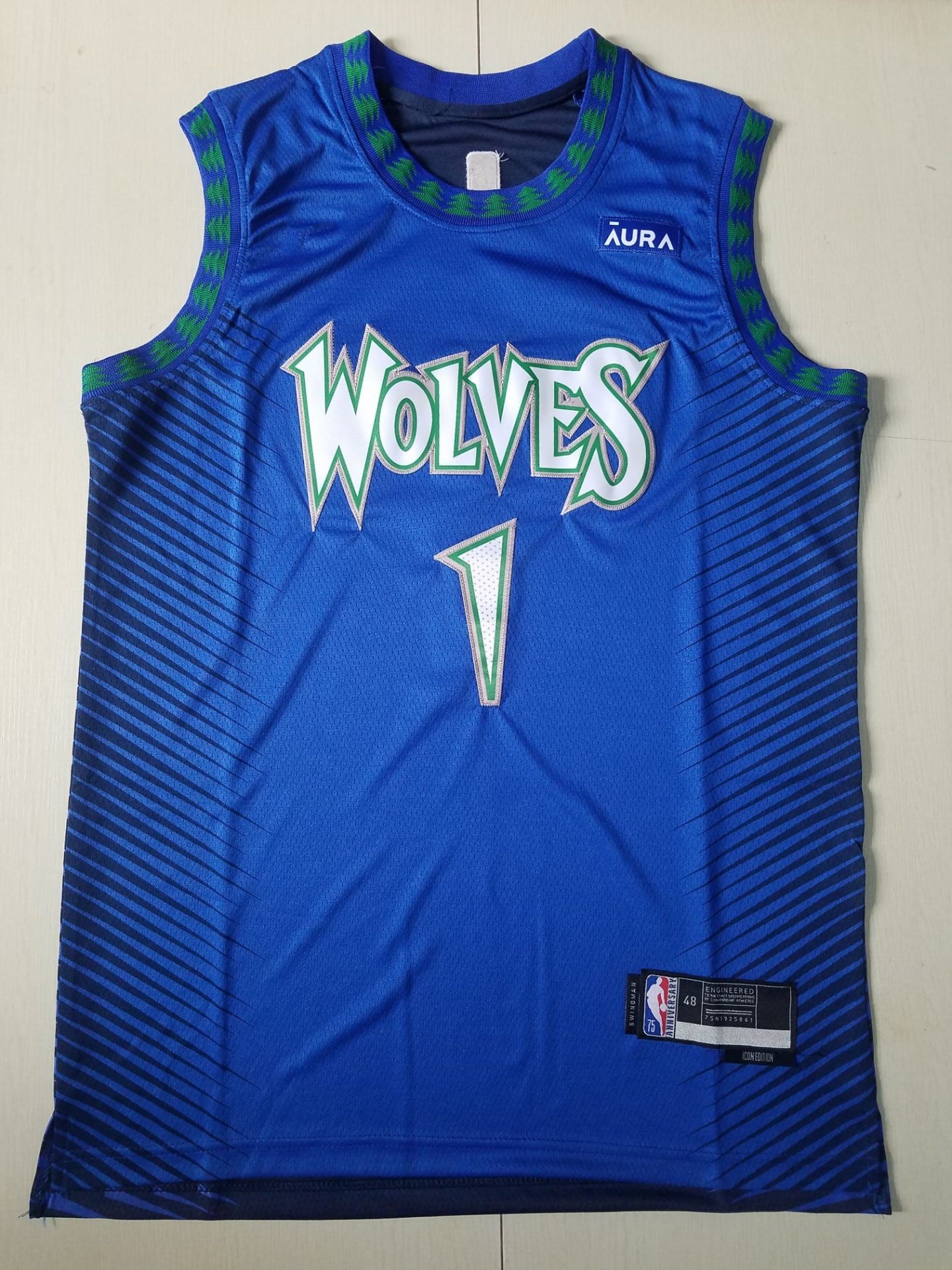 Men's Minnesota Timberwolves Anthony Edwards Blue/Navy Swingman Jersey