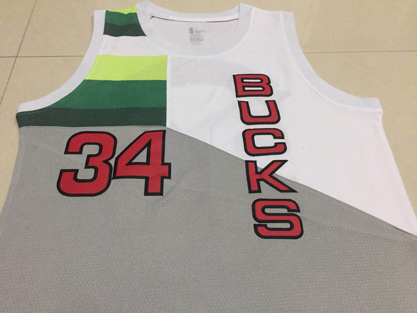 Men's Milwaukee Bucks Giannis Antetokounmpo #34 NBA White Replica Player Jersey