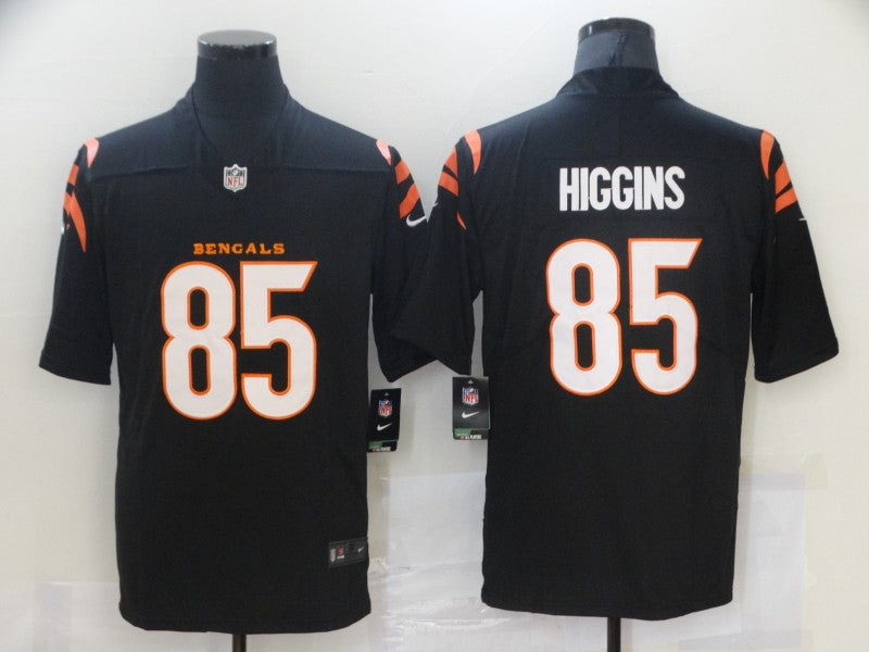 Men's Cincinnati Bengals Tee Higgins #85 Black Game Player Jersey