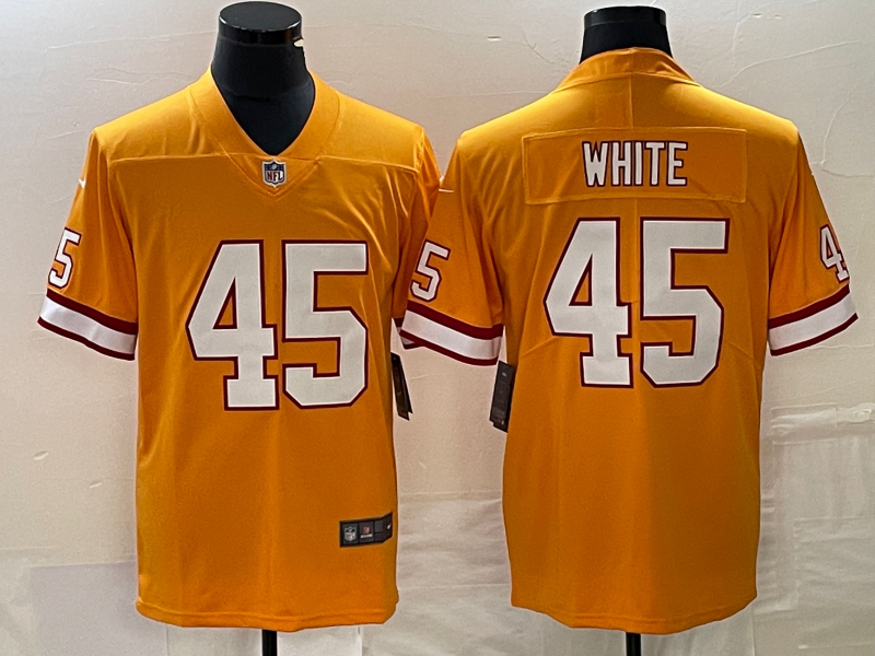 Men's Tampa Bay Buccaneers Devin White #45 Orange Throwback Game Jersey