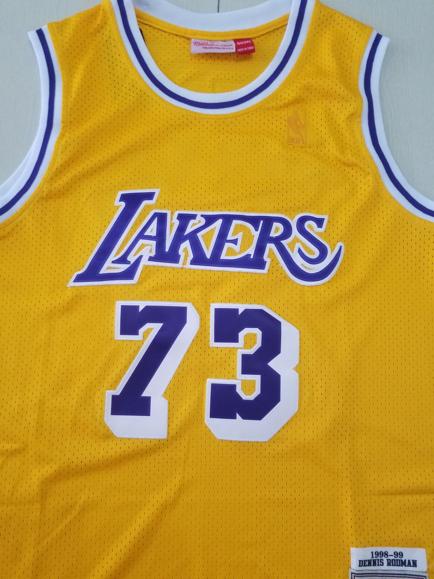 Men's Los Angeles Lakers Dennis Rodman Classics Swingman Jersey - Retro Yellow