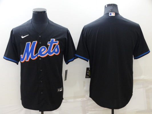 Men's New York Mets Black 2022 Alternate Replica Blank Jersey