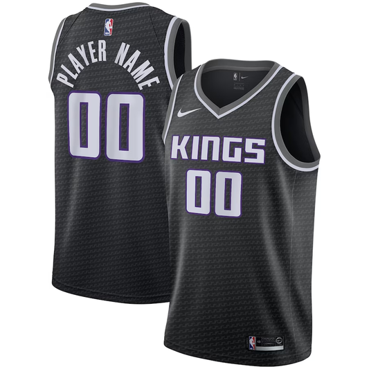 Men's Sacramento Kings Black Swingman Custom Jersey - Statement Edition