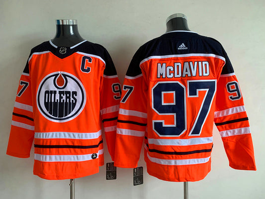 Men's Edmonton Oilers Connor McDavid #97 Orange Breakaway Player Jersey