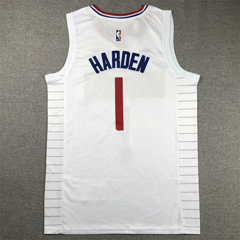 Men's LA Clippers James Harden #1 White Swingman Jersey - Association Edition