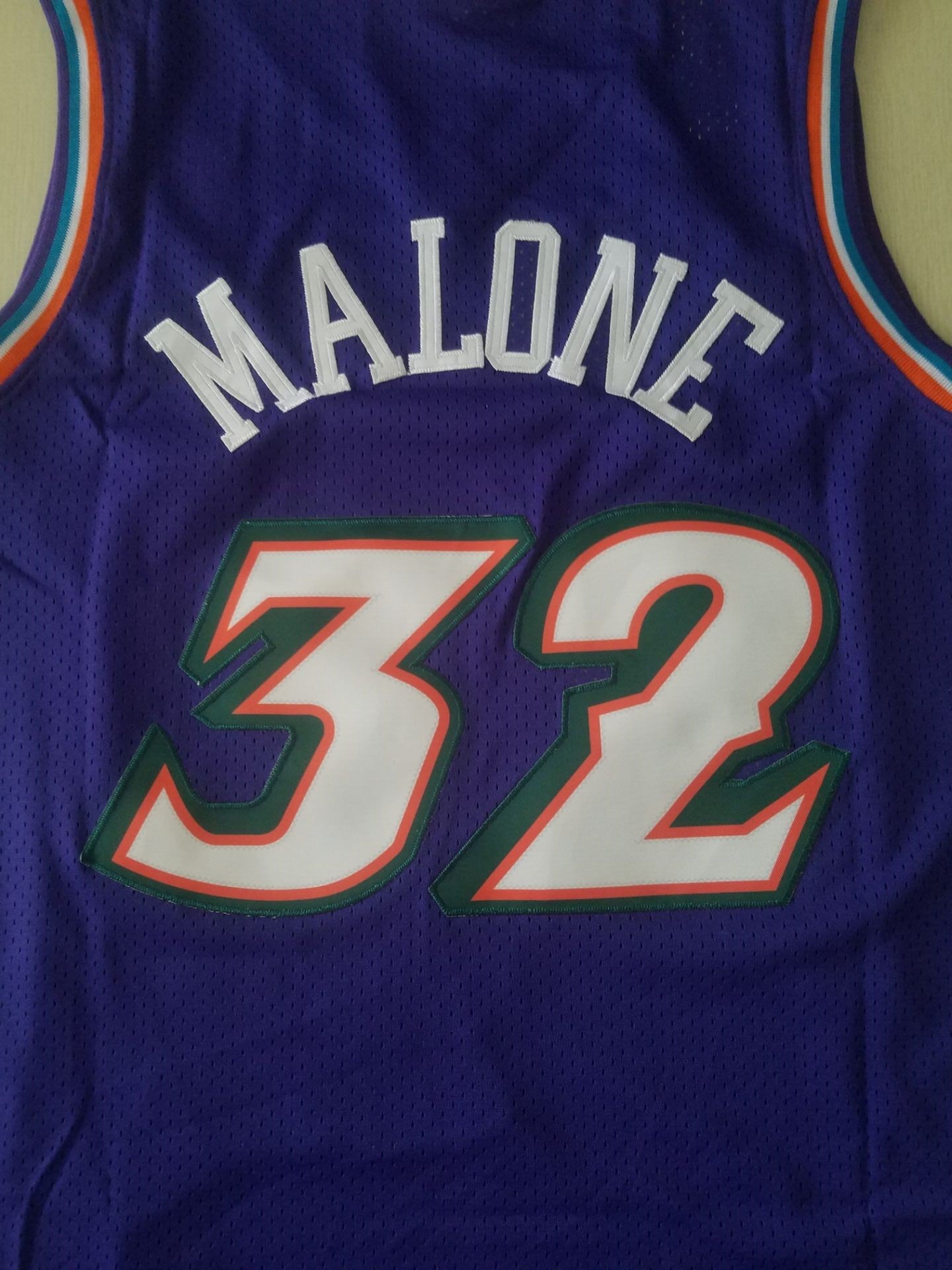 Men's Utah Jazz Karl Malone #32 Purple Hardwood Classics Throwback Team Jersey