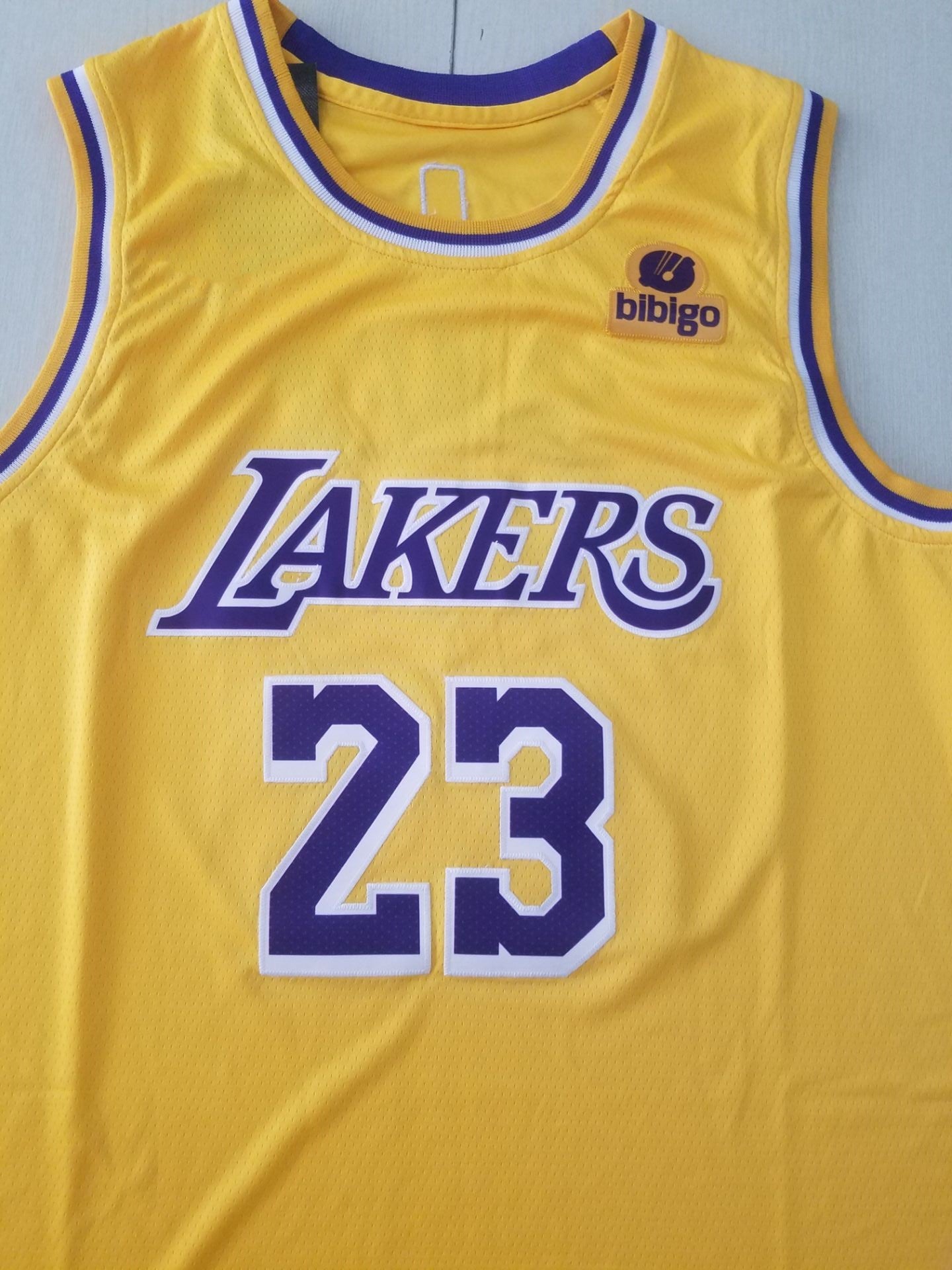 Men's Los Angeles Lakers LeBron James NBA #23 Yellow Swingman Jersey