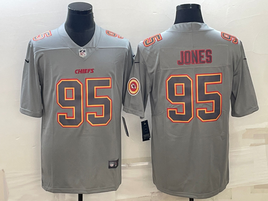 Men's Kansas City Chiefs Chris Jones #95 Grey Game Jersey