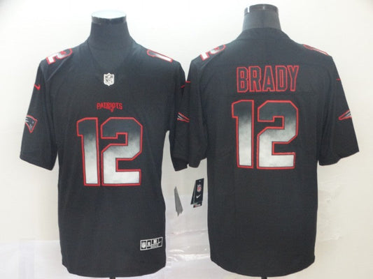 Men's New England Patriots Tom Brady #12 Black Game Player Jersey