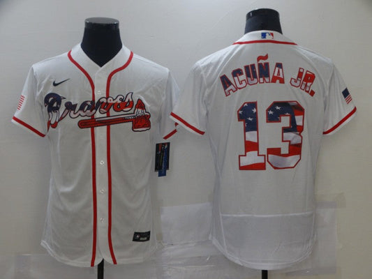 Men's Atlanta Braves Ronald Acuna Jr. #13 White Authentic Player Jersey