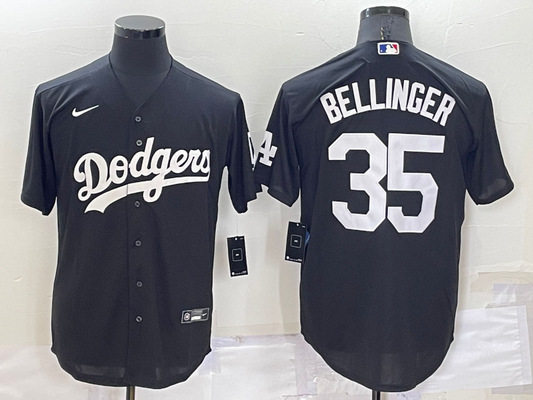 Men's Los Angeles Dodgers Cody Bellinger #35 Black Replica Baseball Jersey