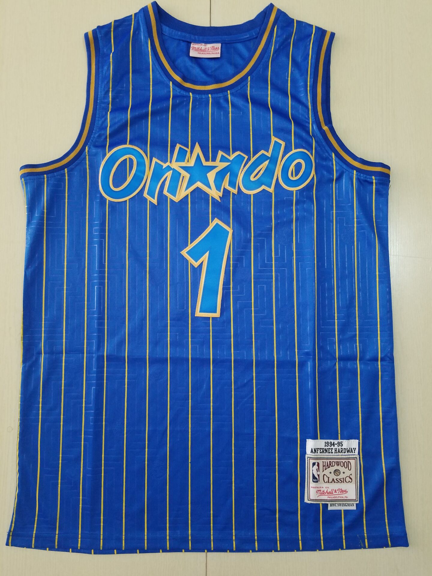 Men's Orlando Magic Penny Hardaway 1994-95 Blue Hardwood Classics Swingman Jersey