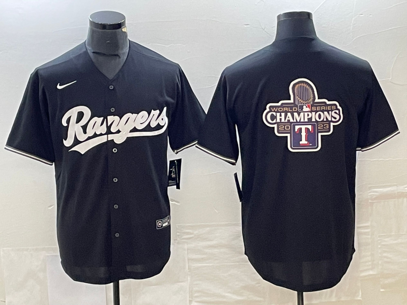 Men's Texas Rangers Black Replica Game Jersey