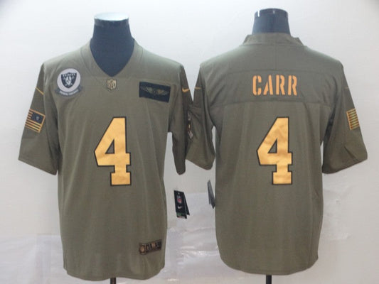 Men's Las Vegas Raiders Derek Carr #4 Brown Player Game Jersey