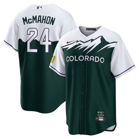 Men's Colorado Rockies Ryan McMahon #24 Green 2022 City Connect Replica Player Jersey