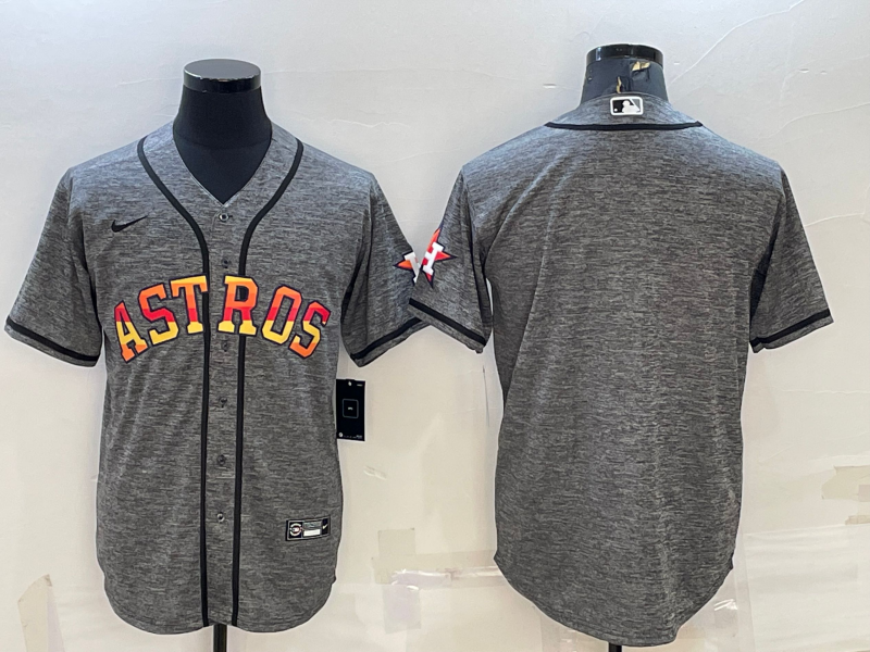 Men's Houston Astros Gray Replica Blank Jersey