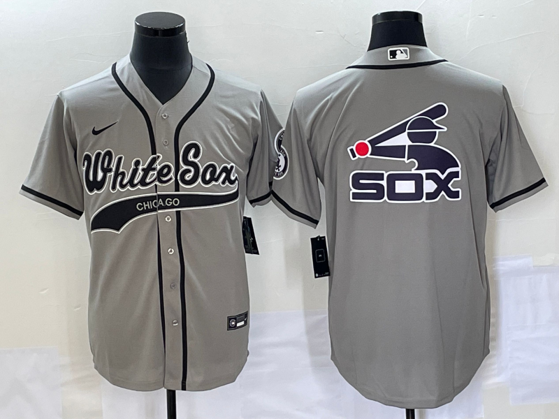 Men's Chicago White Sox Gray Replica Player Jersey Joint Edition