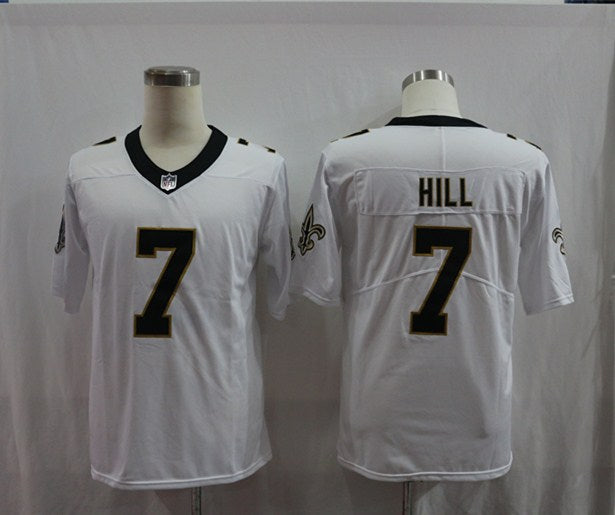 Men's New Orleans Saints Taysom Hill #7 White Game Jersey