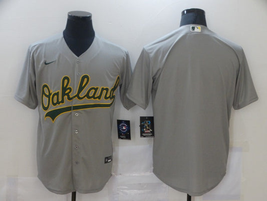 Men's Oakland Athletics Gray Replica Blank Jersey