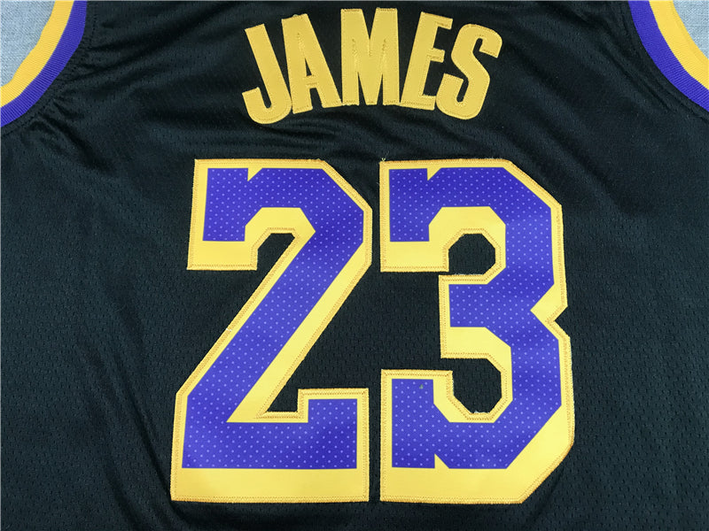 Men's Los Angeles Lakers LeBron James Black 2020/21 Swingman Player Jersey