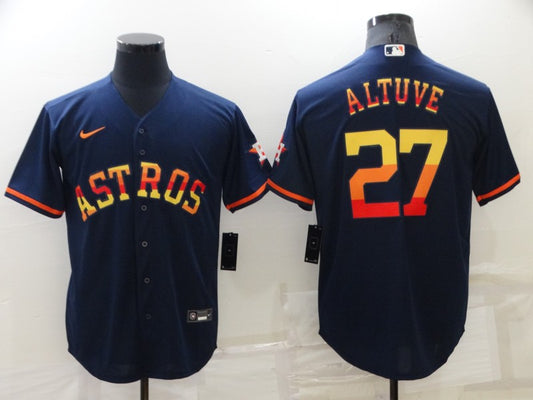 Men's Houston Astros Jose Altuve #27 Navy Replica Player Jersey