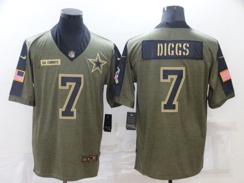 Men's Dallas Cowboys Trevon Diggs #7 Brown Game Player Jersey