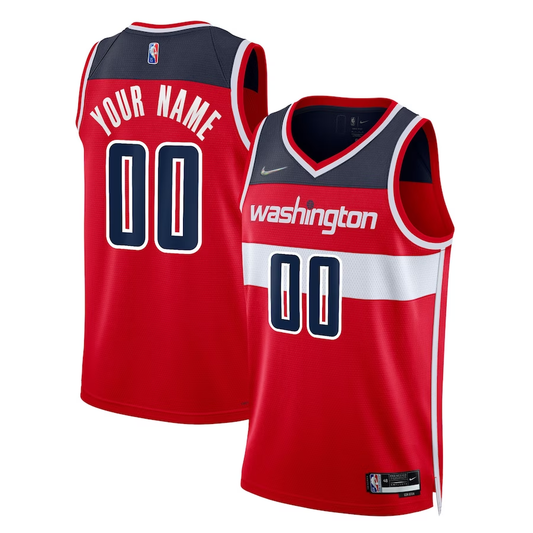 Men's Washington Wizards Red 2021/22 Diamond Swingman Custom Jersey - Icon Edition